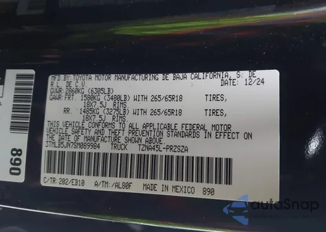 2025 Toyota Tacoma Limited from USA, damaged, VIN 3TMLB5JN7SM089984